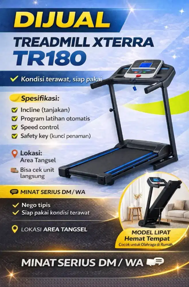 Dijual Treadmill Xterra TR180