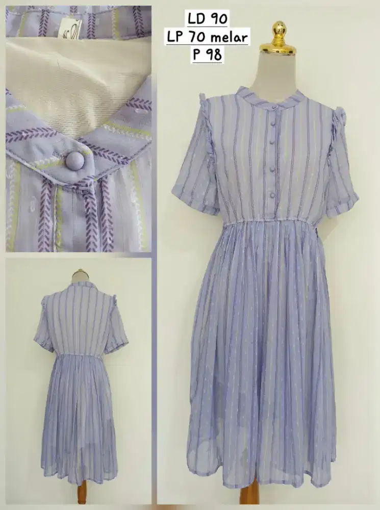 Baju terusan dress vintage size L, preloved