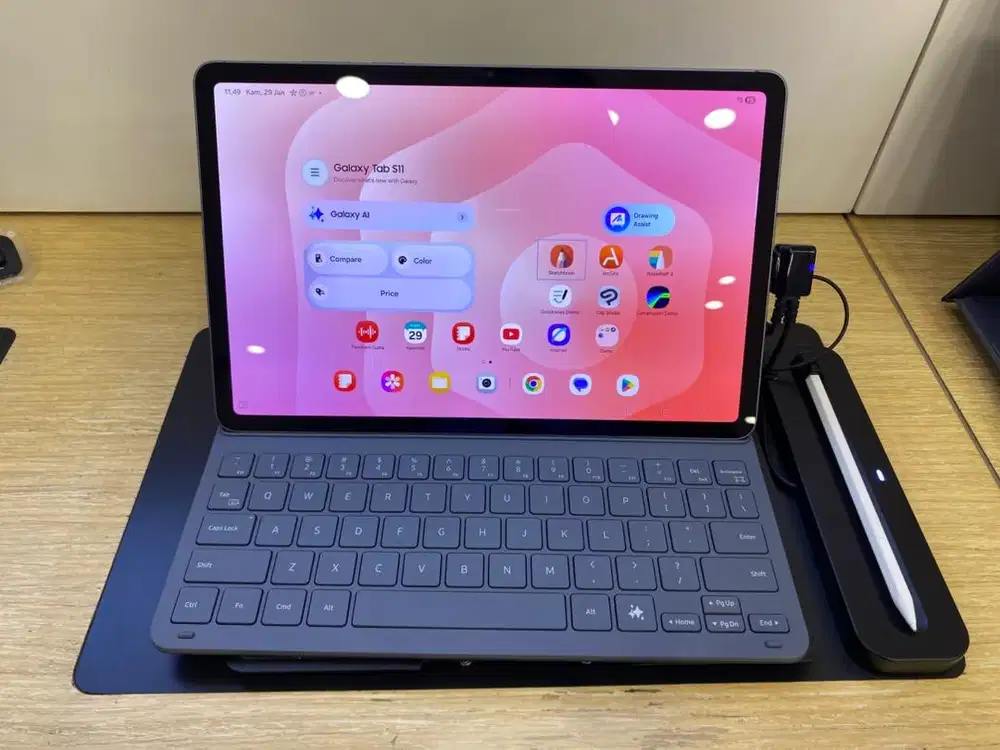 galaxy tab S11 wifi 12/256 free adaptor 45watt budspro dan speaker