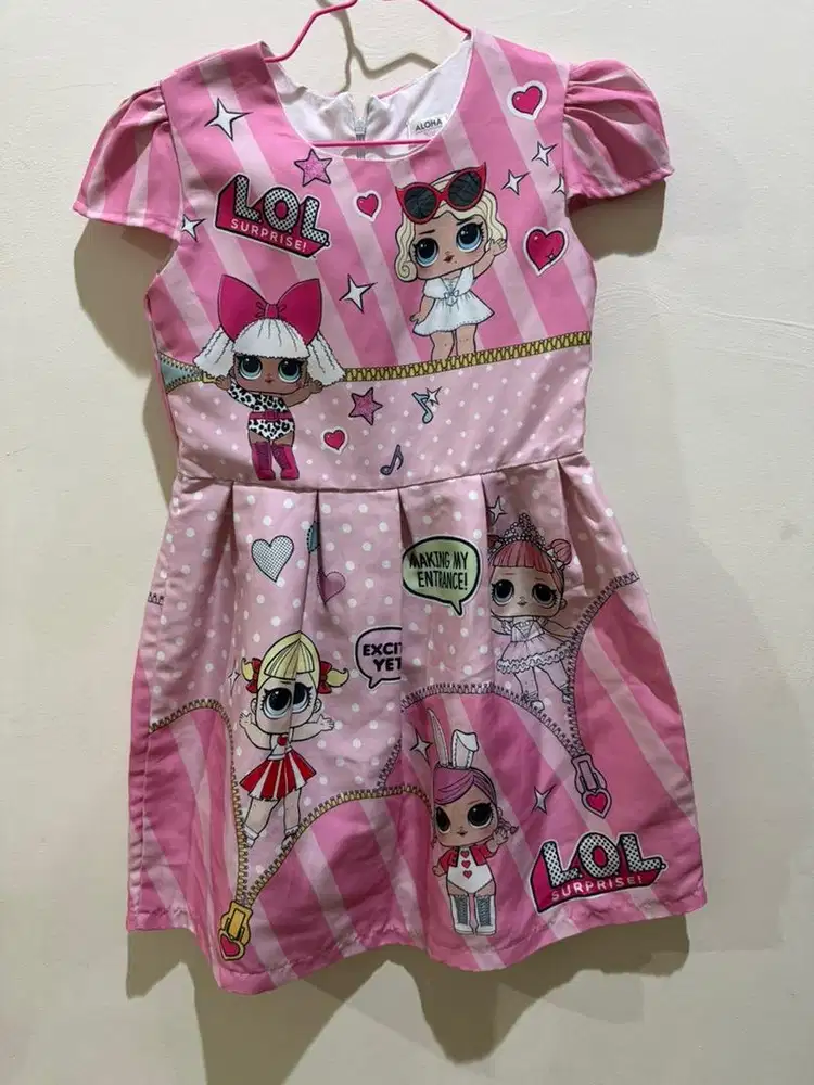 Dress LOL pink anak Preloved sz 10 (ALOHA KAI)