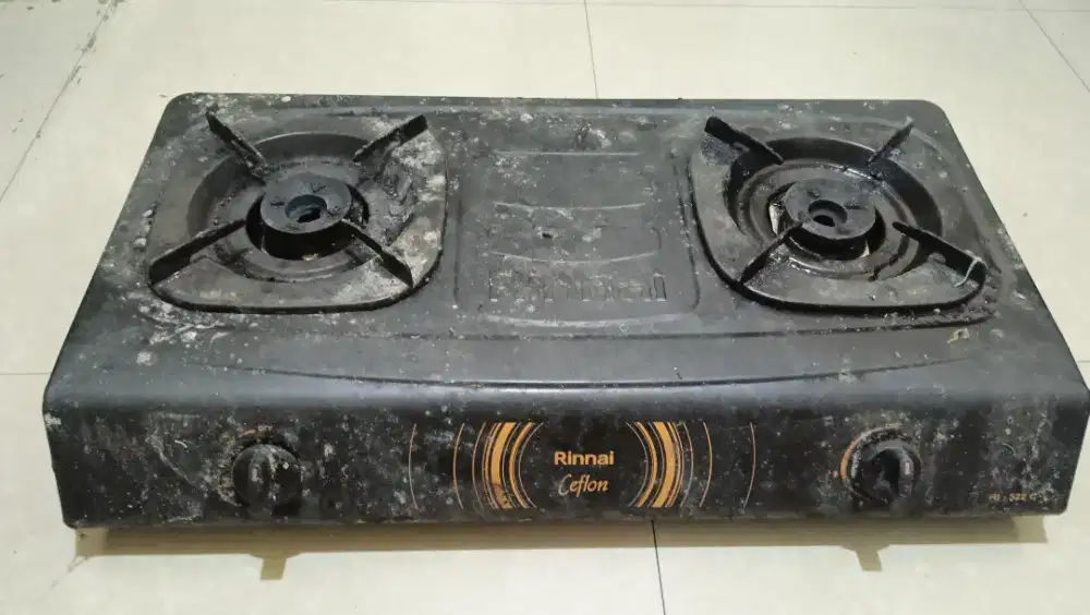 Kompor gas Rinnai 2 tungku RI-522C asli ORI