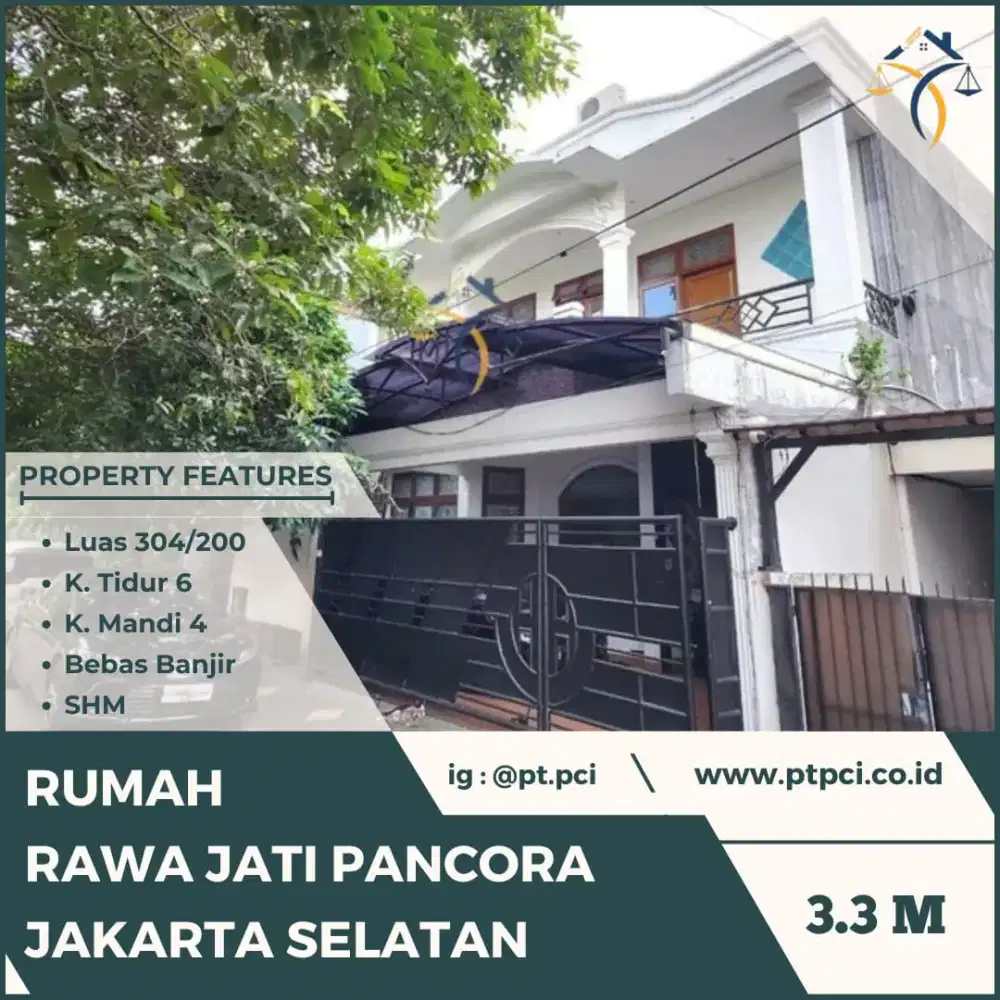 DIJUAL RUMAH DI RAWA JATI PANCORAN JAKARTA SELATAN