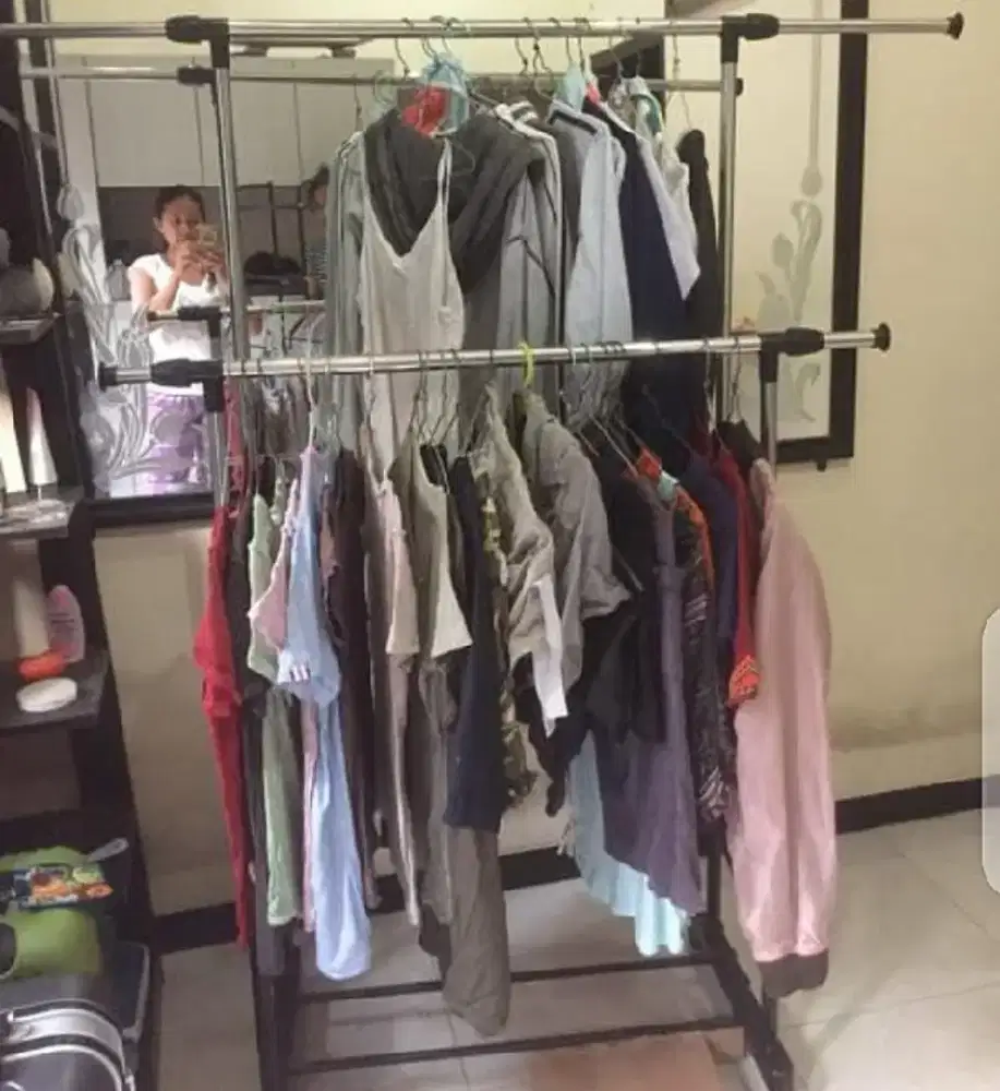 Rak jemuran jumbo besi bongkar pasang