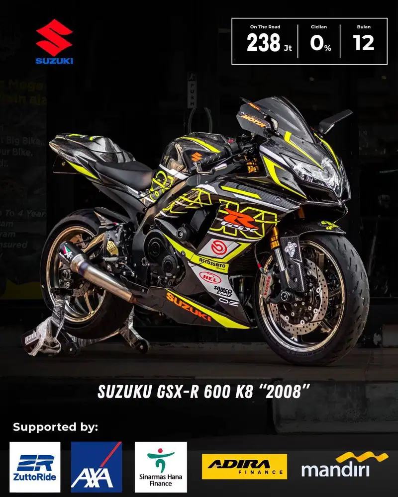 SUZUKI GSX600 GSX 600 K8 NIK 2008 MULUS HEDON SIAP RIDING ZX6R CBR600