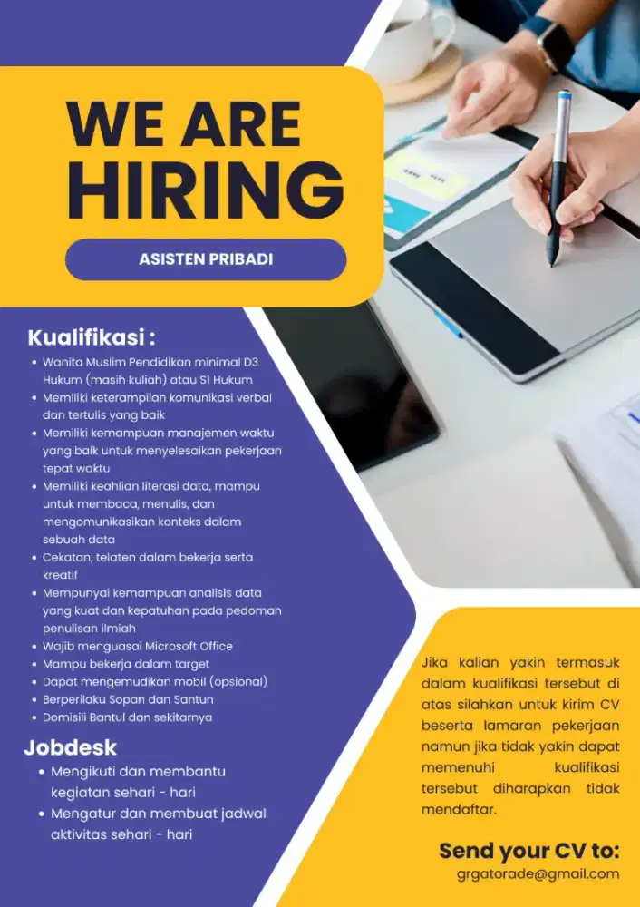 lowongan asisten pribadi