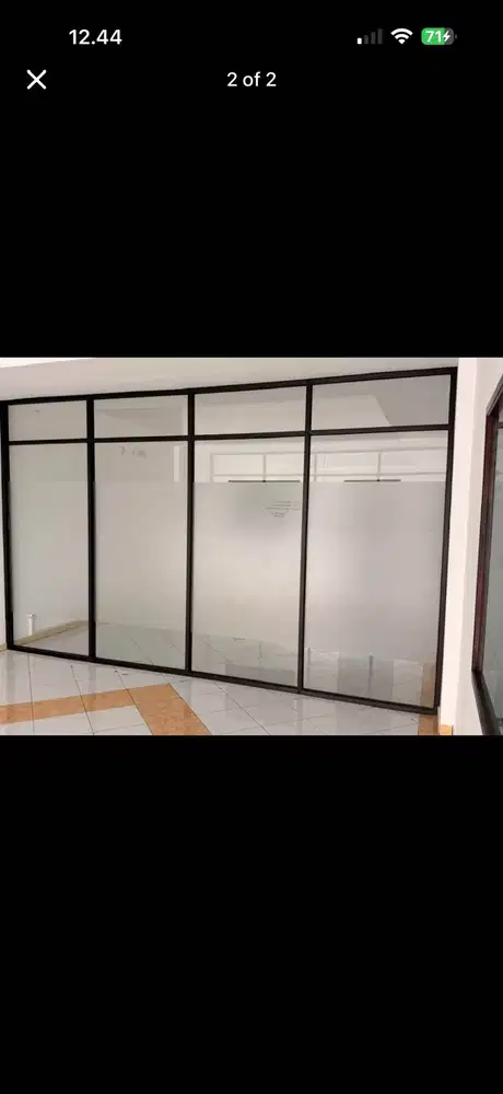 Partisi kaca list alumunium untuk ruang kantor