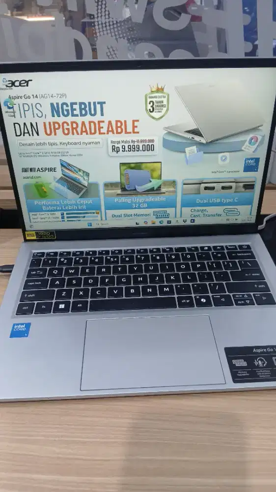 Promo cicil laptop Acer swift go 14 promo bungab0% free 2x