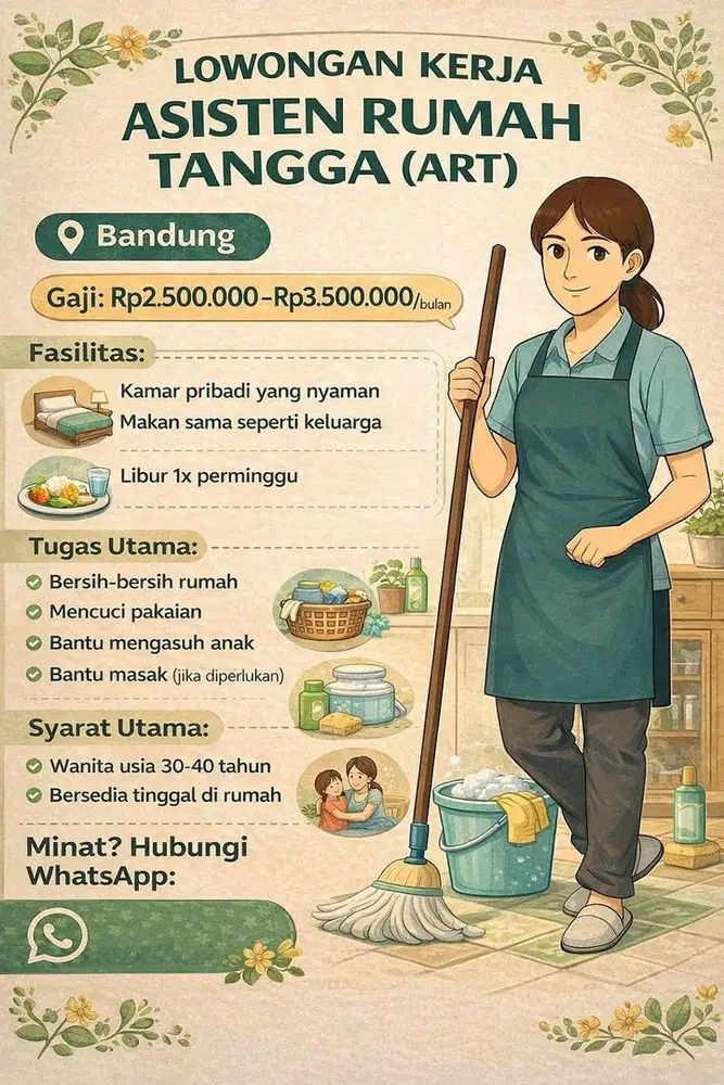 Dicari Asisten Rumah Tangga (ART)