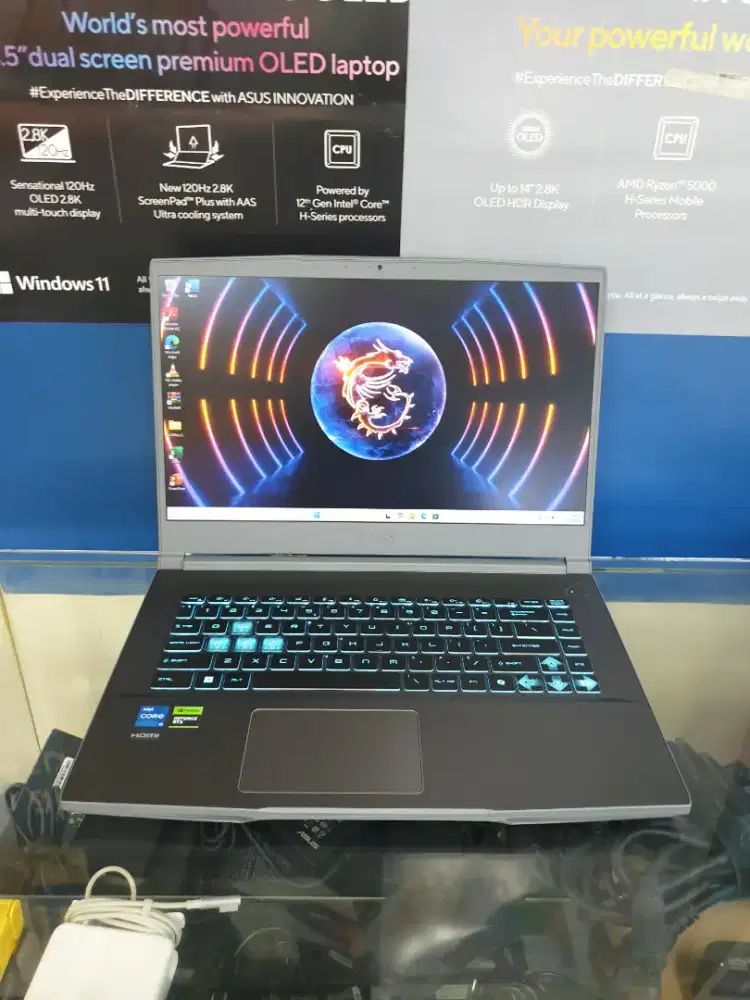 MSI Thin 15 B12UCX i5-12450H Ram-8GB SSD-512GB RTX-2050 15inchi Mulus