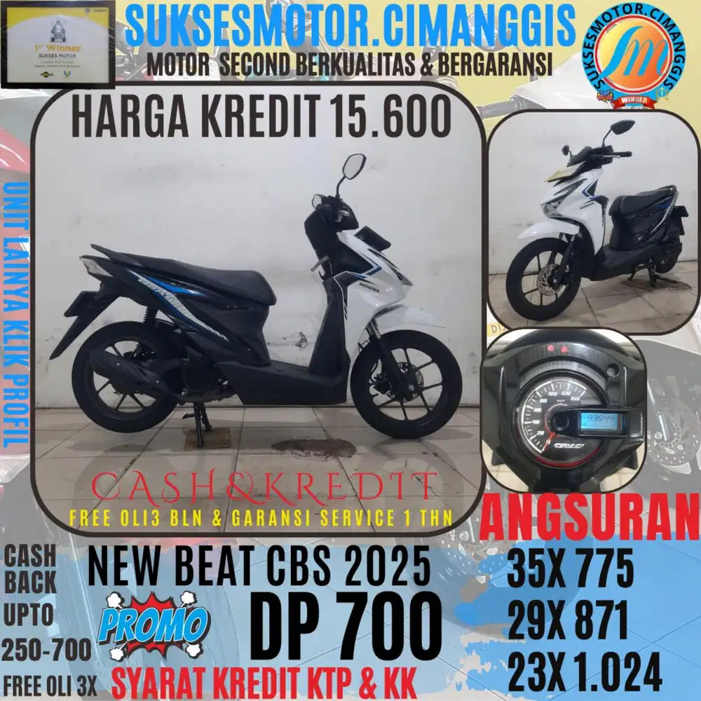DP 700 NEW BEAT CBS LDE TERMURAH CASHBACK UPTO 700RB FREE OLI3X