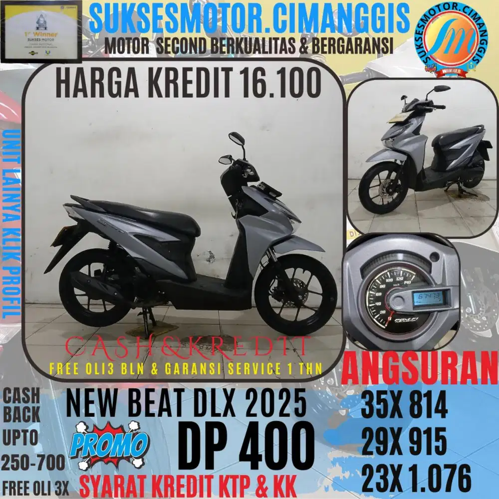 Dp 400 NEW BEAT DLX TERMURAH CASHBACK UPTO 700RB FREE OLI3X