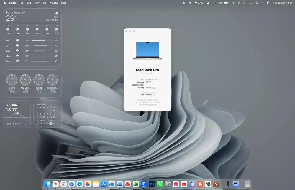 Macbook Pro M1 Max 16 inch 512 gb terawat baik