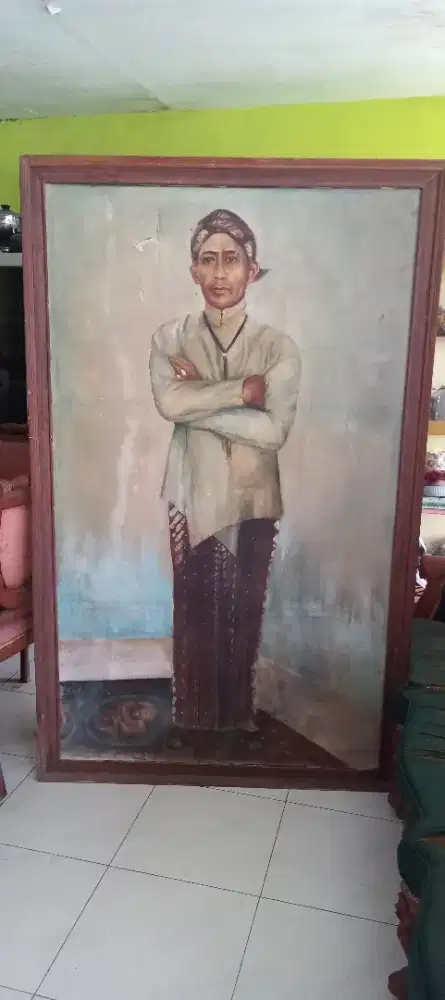 Lukisan siap pajang vintage tokoh jepara nego cod rungkut ok bos