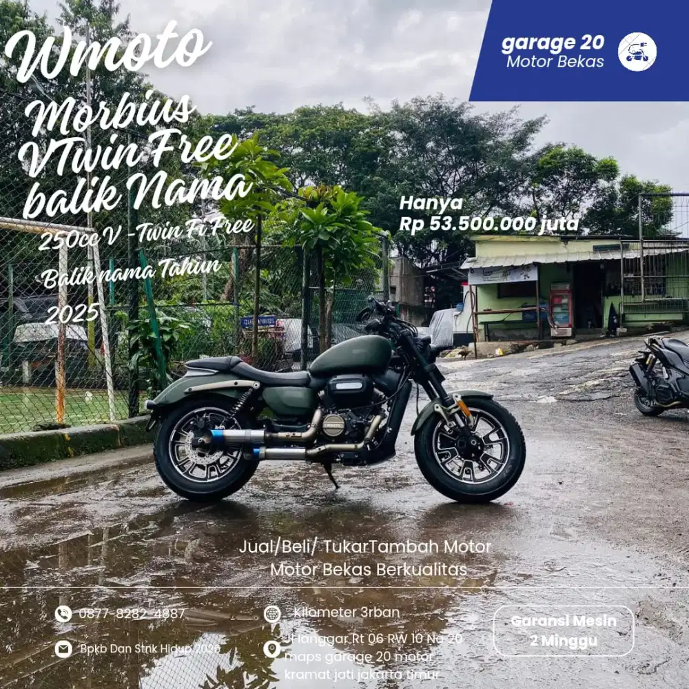 WMOTO Morbius V_Twin 250cc Free balik nama Jabodetabek Tahun 2025
