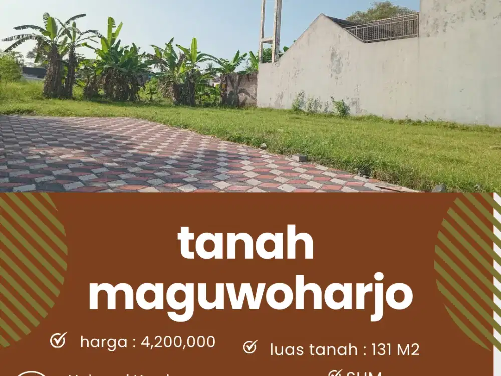 Tanah Maguwoharjo 3 menit dari  UNRIYO kampus 2