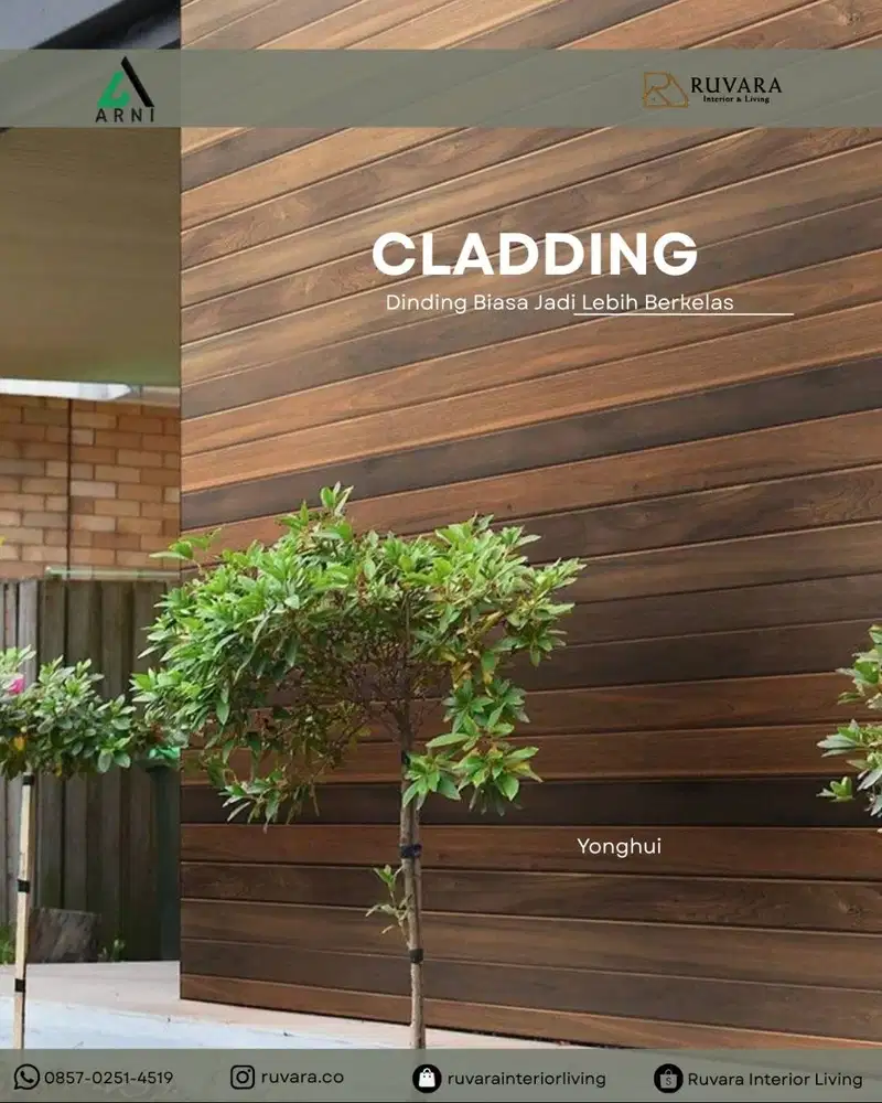 Wall Cladding Panel 290 cm | Lebar 14,5 cm Tebal 2,1 cm