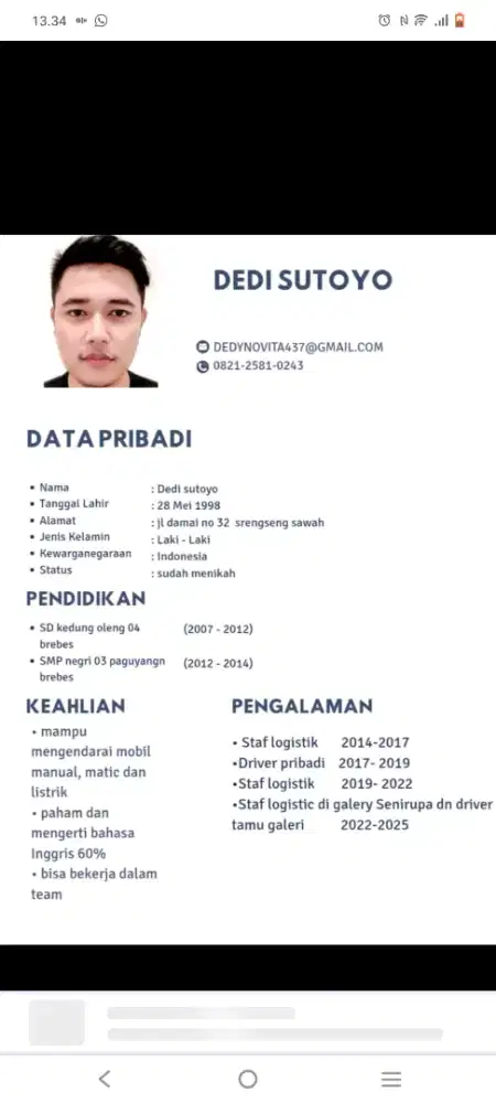 Cari pekerjaan  driver