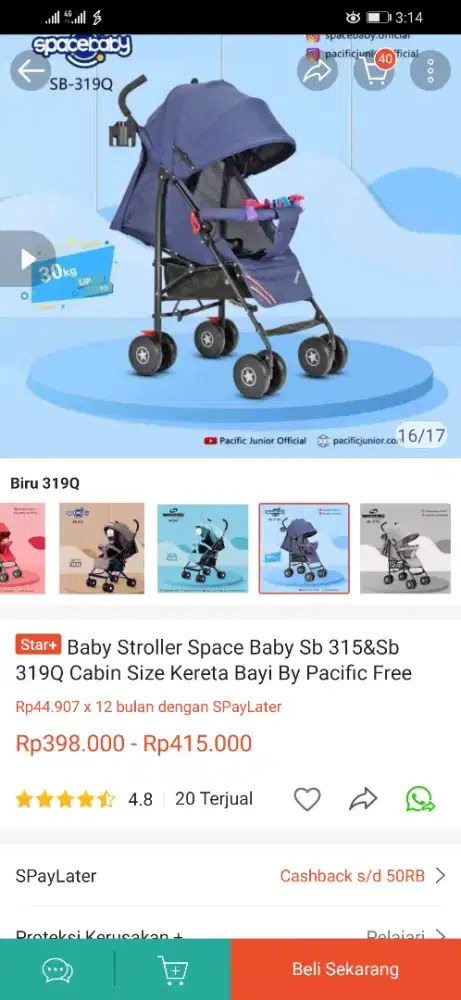 Stroller baru merk spacebaby