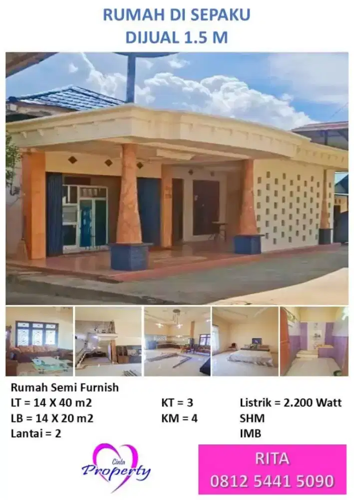 DIJUAL RUMAH CANTIK 2 LANTAI DI SEPAKU