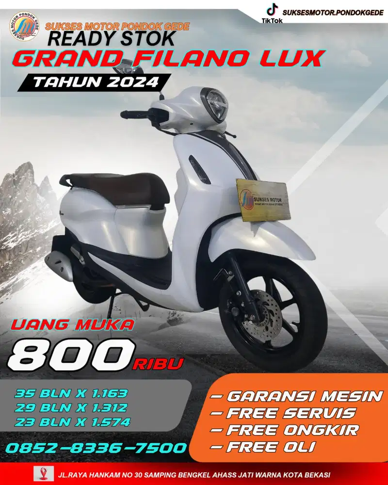 DP 800 RIBU BERGARANSI YAMAHA GRAND FILANO LUX TAHUN 2024