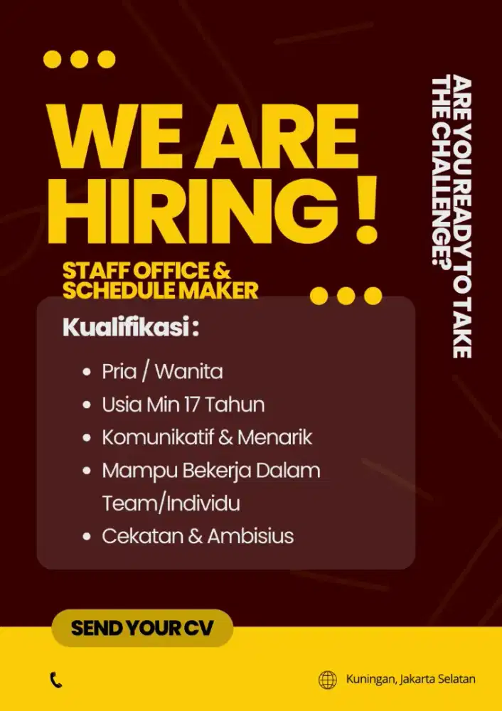 Loker minimal lulusan SMA, SMK,paket c