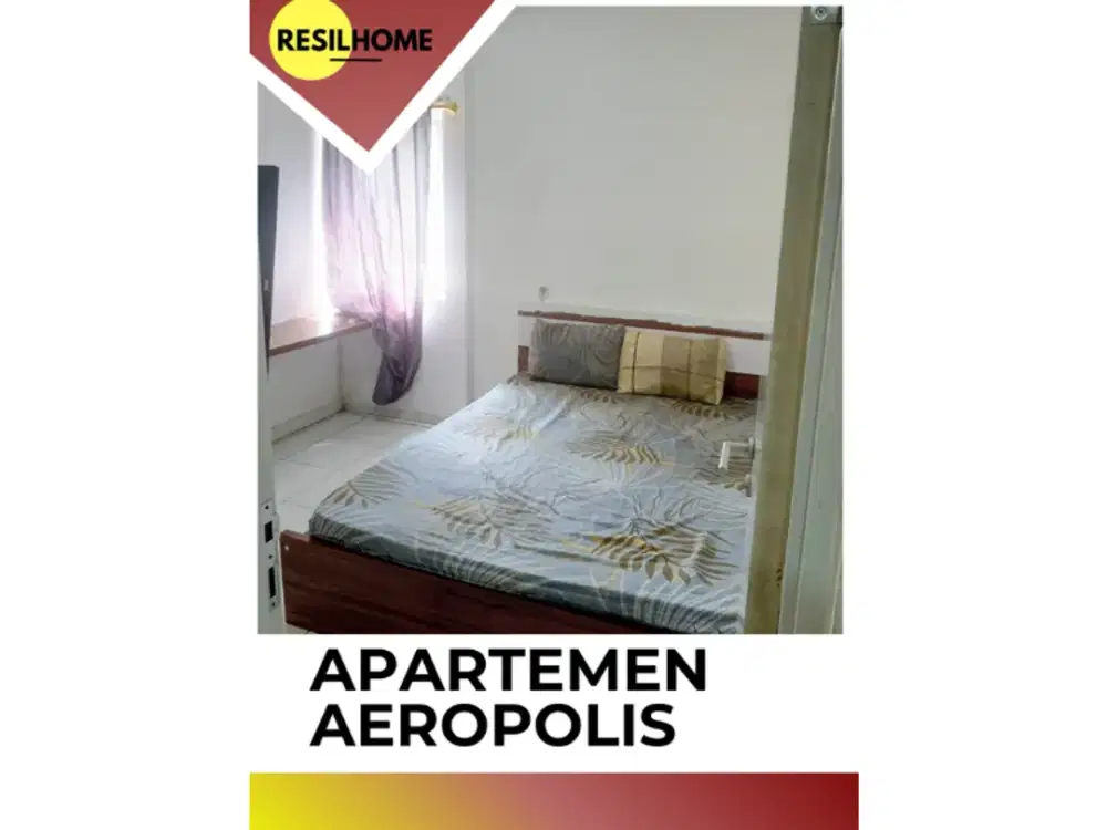 disewakan bulanan studio termurah aeropolis residence 3 tower 1 seberang bandara Soekarno-Hatta full furniture apartemen ar3 neglasari Tangerang Banten furnished lengkap