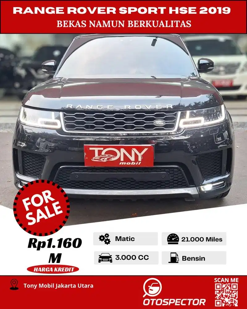 #Tony Mobil# Range Rover Sport HSE 2.0 AT 2019 Hitam