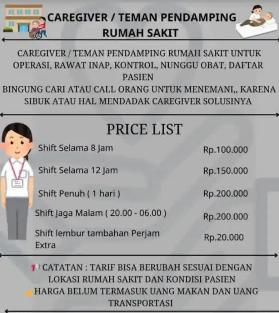 Jasa Nunggu pasien,dan temani