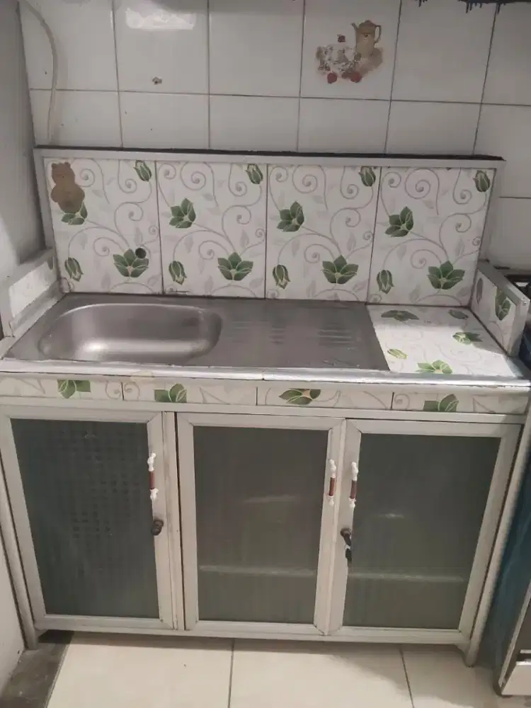 Rak piring aluminium + wastafel