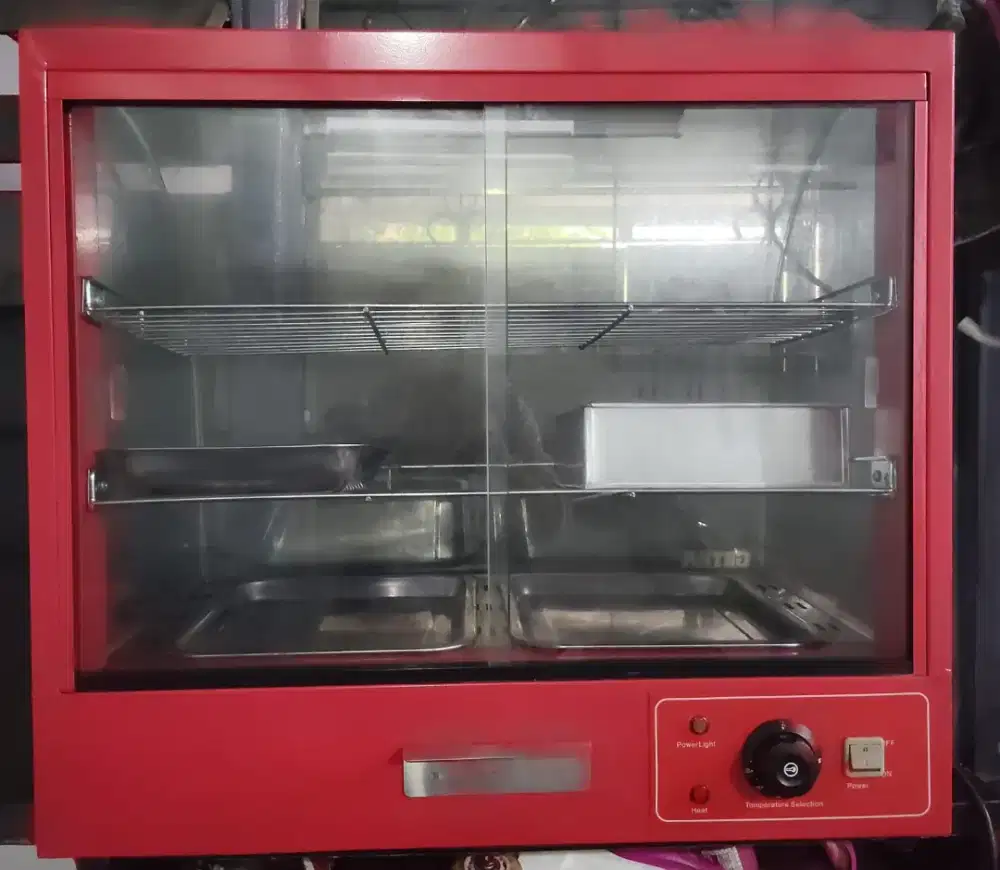 Display warmer food (etalase kaca suhu makanan)