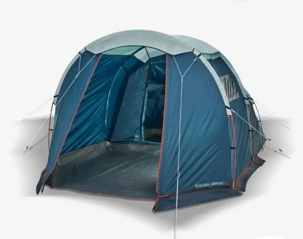 Tenda camping Arpenaz 4.1 keluarga  4 orang 1 kamar hijau