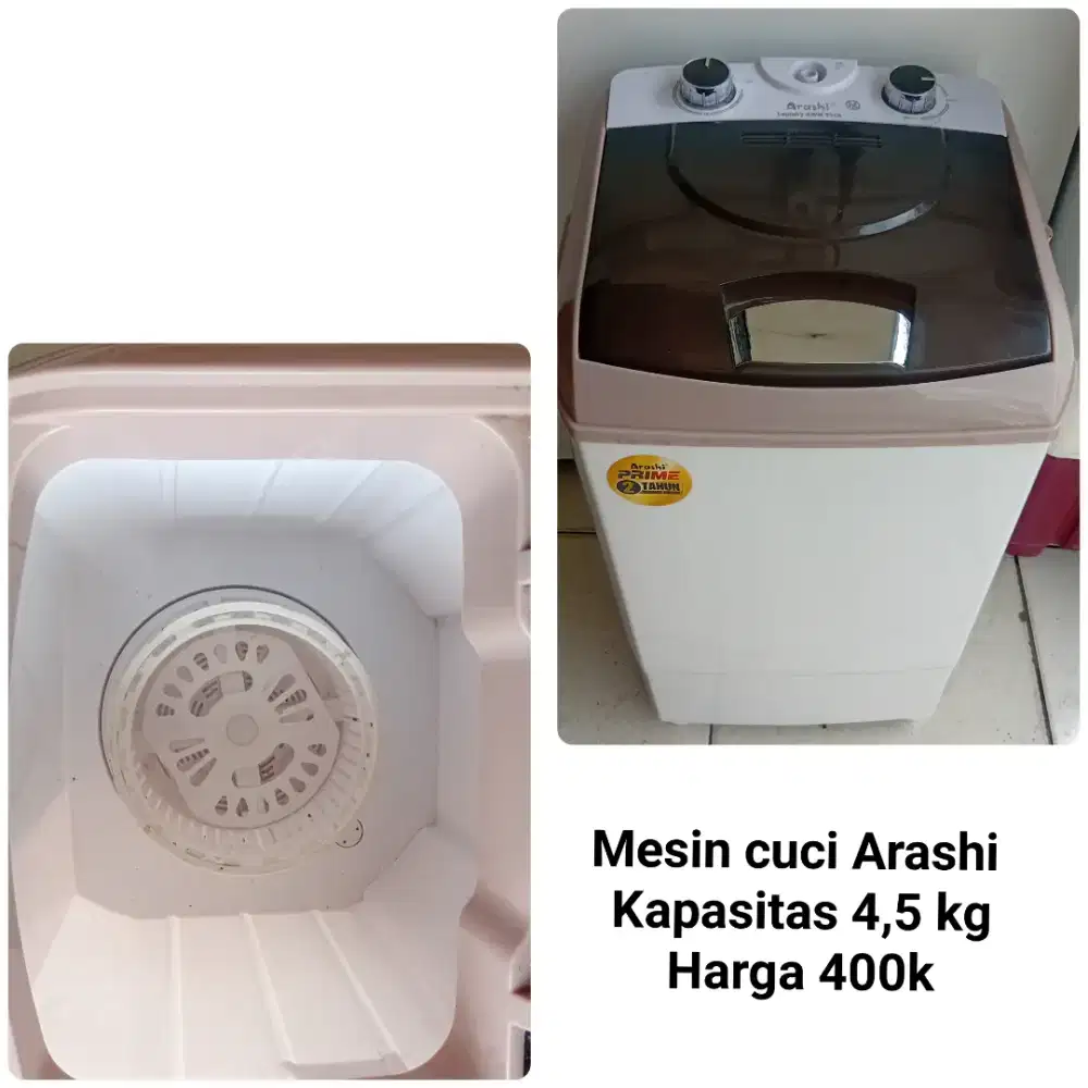 Mesin cuci ARASHI bekas bergaransi