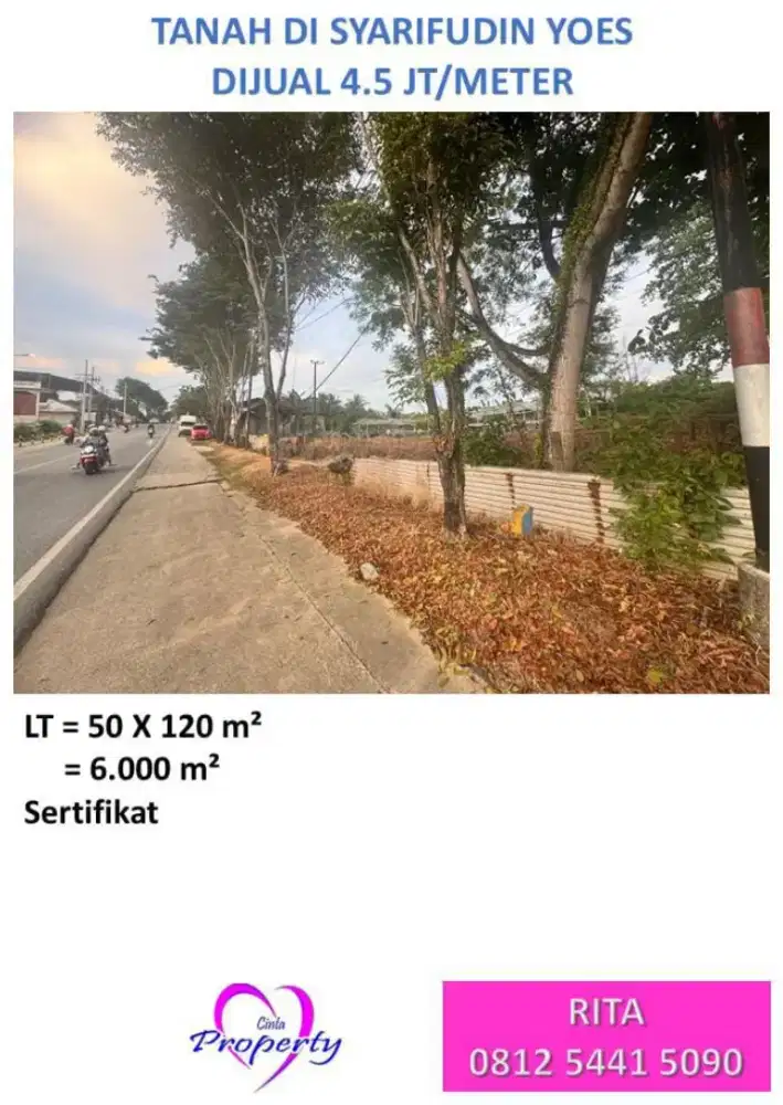 DIJUAL TANAH DI SYARIFUDIN YOES