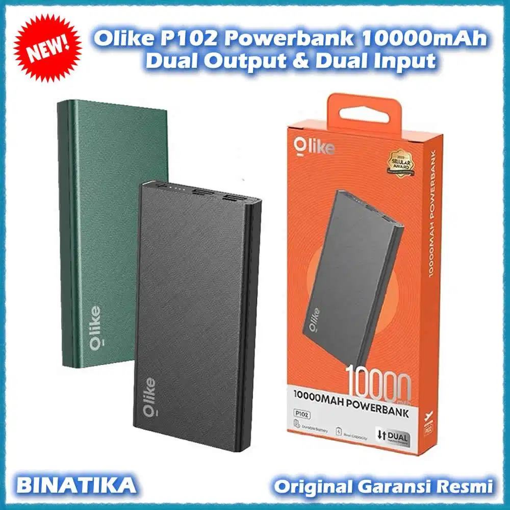 Olike P102 Powerbank 10000mAh Dual Output & Dual Input Original Resmi