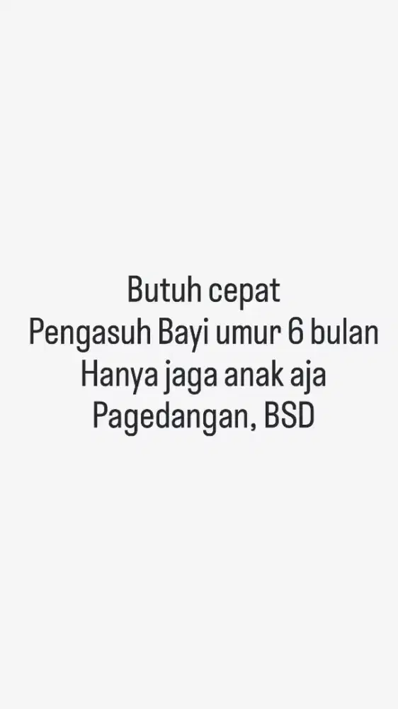 Pengasuh bayi 6 bulan