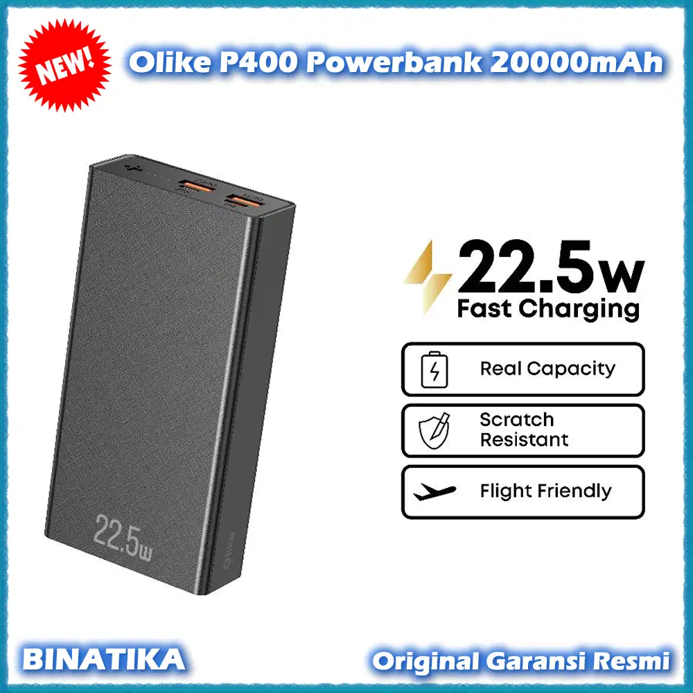 Powerbank OLIKE P400 20000mAh Power Bank Fast Charging 22.5W Original