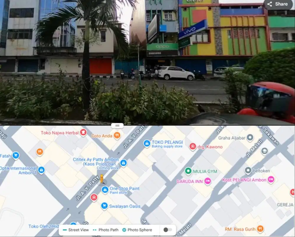 Dijual tanah seluas 208M2 di Jl. Ay Patty. Ambon.