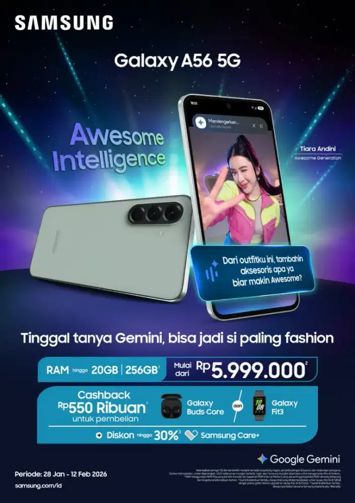 Samsung A56 cashback 200rb