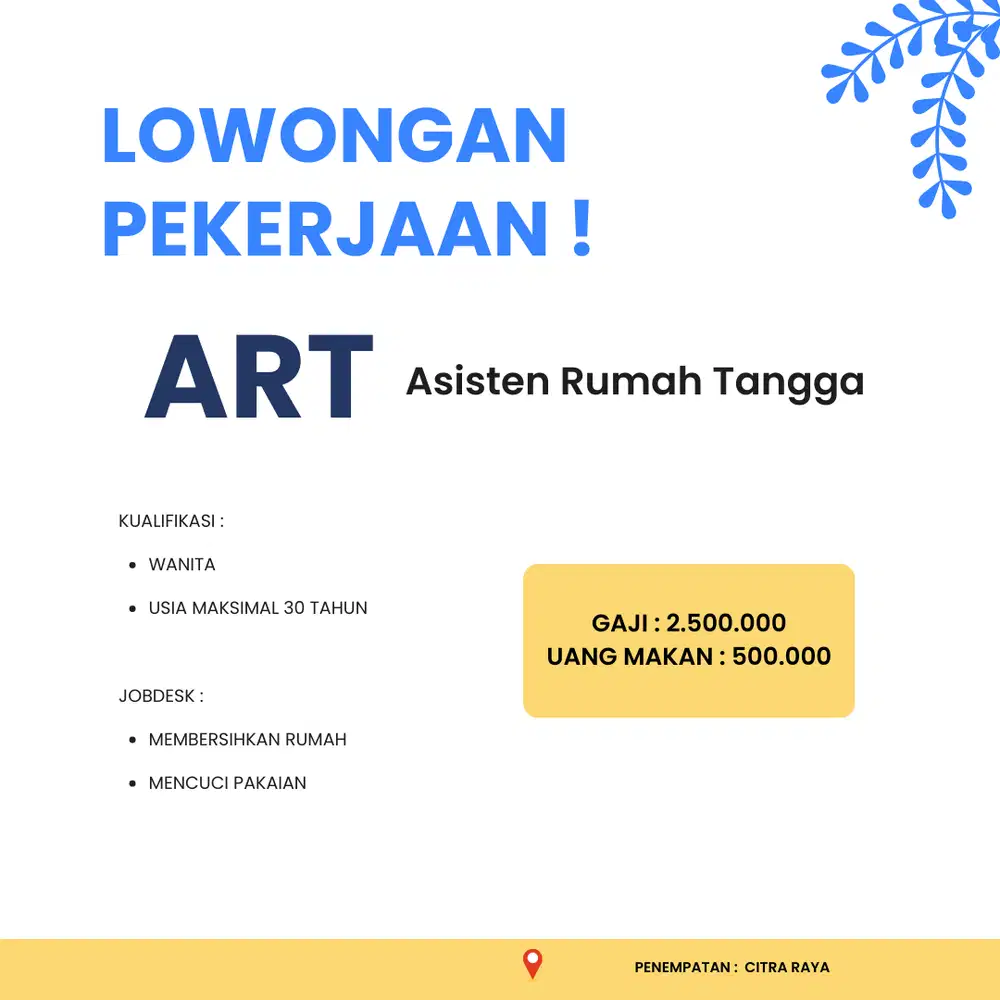 LOWONGAN KERJA ART