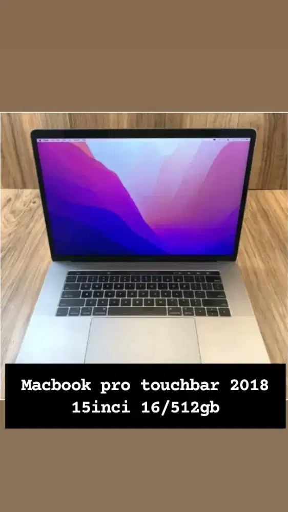 Macbook pro toucbar 2018 15inch 16/512 gb fulset