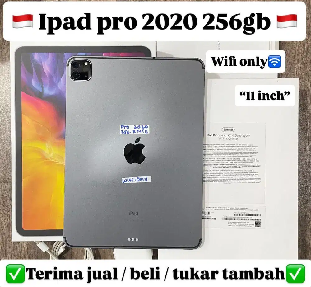 Ipad Pro 2020 11 Inch 256 Gb Space Grey Fullset Original