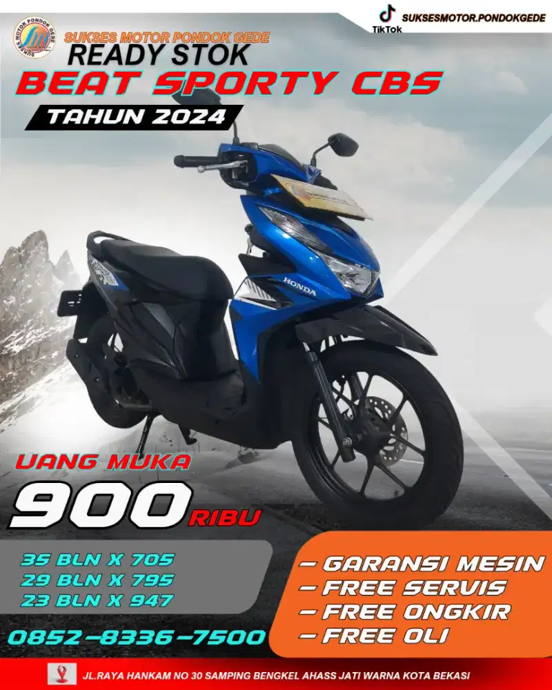 MOTOR SECOND BERGARANSI HONDA BEAT SPORTY CBS TAHUN 2024