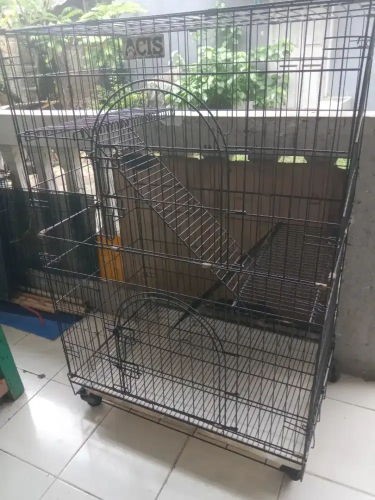 Kandang kucing tingkat merk ACIS besi Tebal