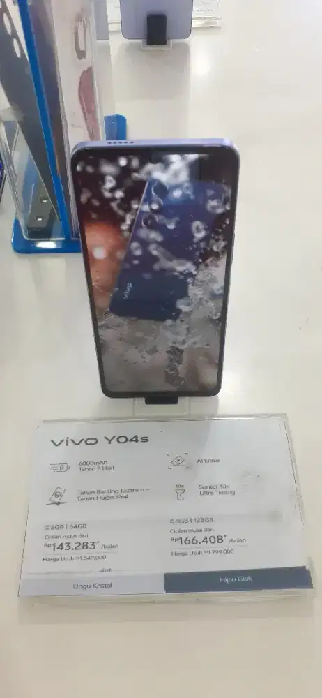 Vivo y04s 4+4/64GB Resmi Garansi/Fresh/Segel Rp.1,550,000
