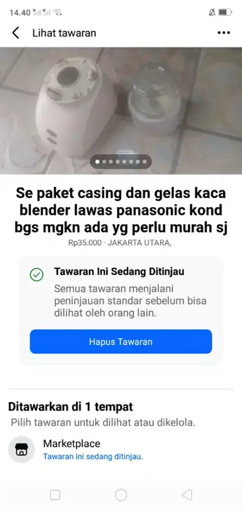 Se paket casing blender & gelas kaca pananosic lawas kond bgs murah aj