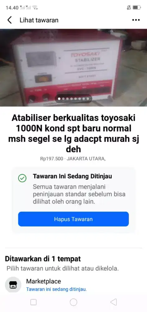 Stabiliser berkualitas toyosaki 1000N kond msh spt tersegel normal