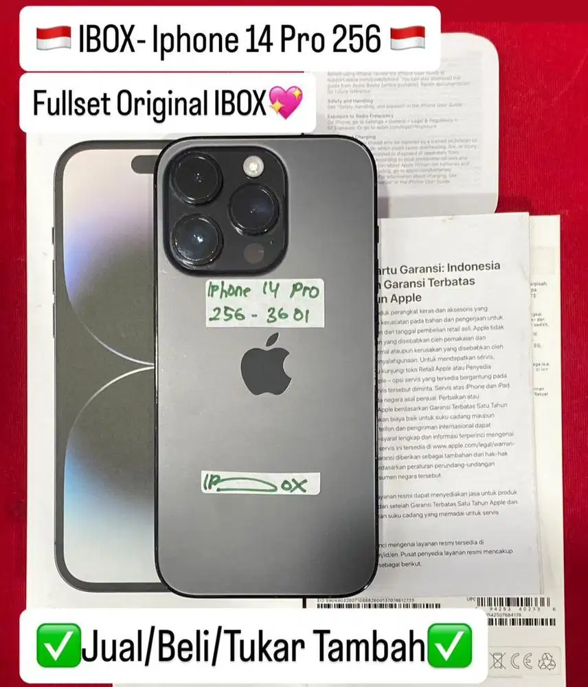 Iphone 14 Pro 256 Gb Space black Resmi ibox fullset original