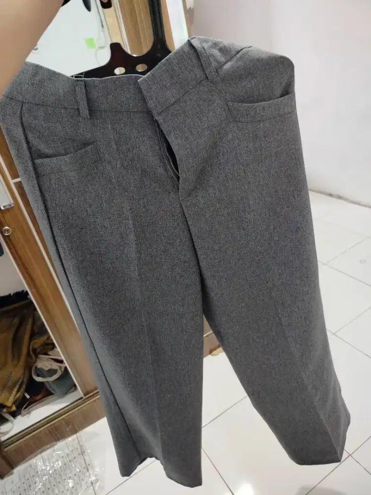 CELANA LOOSE HIGHWAIST ABU - DIJUAL CEPAT