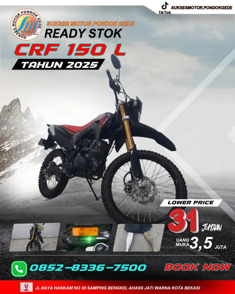 KILOMETER RENDAH HONDA CRF 150L TAHUN 2025