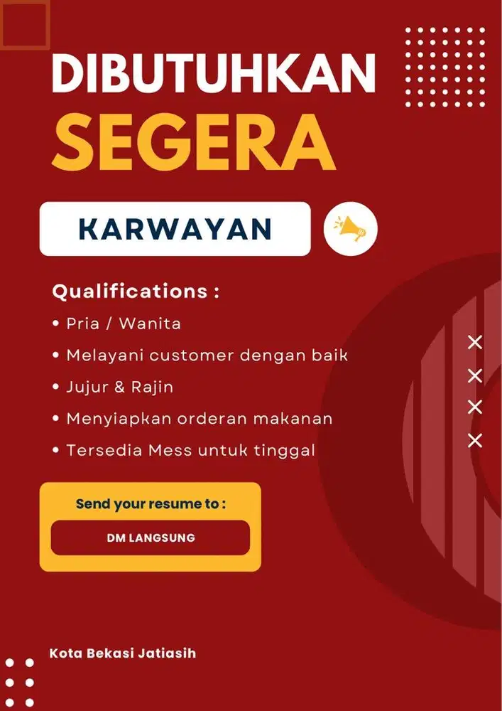 KARYAWAN JUAL MAKANAN